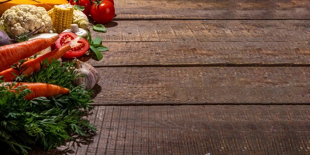 Assorted fresh ingredients on a table